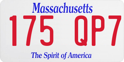 MA license plate 175QP7