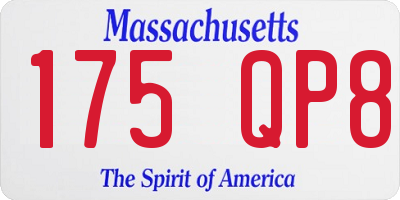 MA license plate 175QP8