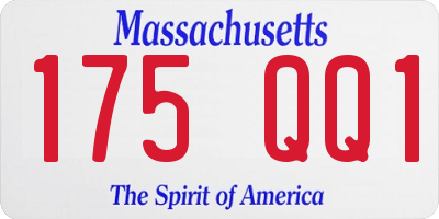 MA license plate 175QQ1