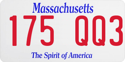 MA license plate 175QQ3