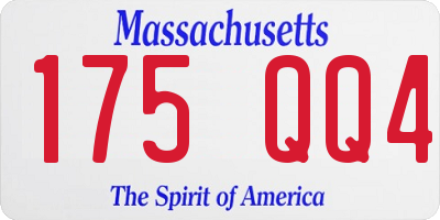 MA license plate 175QQ4