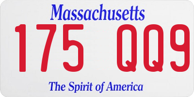 MA license plate 175QQ9