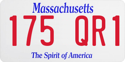 MA license plate 175QR1