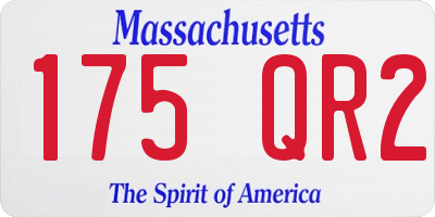 MA license plate 175QR2