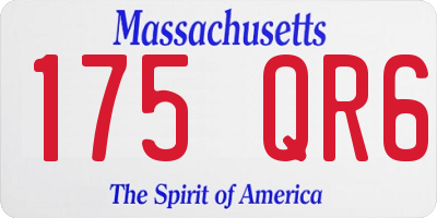 MA license plate 175QR6