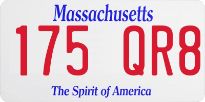 MA license plate 175QR8