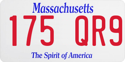 MA license plate 175QR9