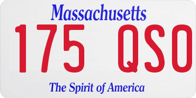 MA license plate 175QS0