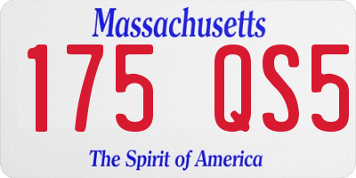 MA license plate 175QS5