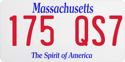 MA license plate 175QS7