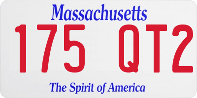 MA license plate 175QT2