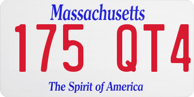 MA license plate 175QT4