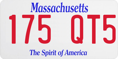 MA license plate 175QT5