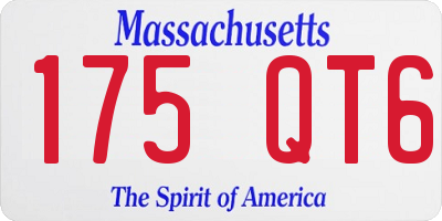 MA license plate 175QT6