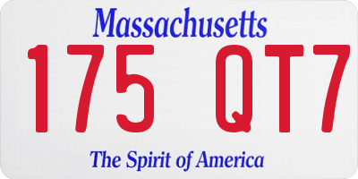 MA license plate 175QT7