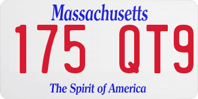 MA license plate 175QT9