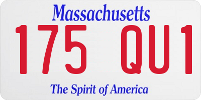 MA license plate 175QU1