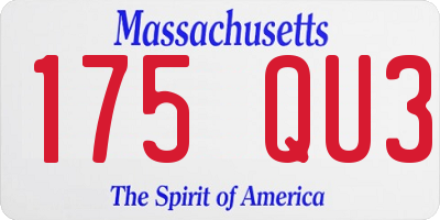 MA license plate 175QU3