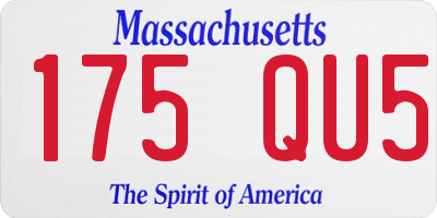 MA license plate 175QU5