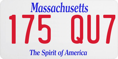 MA license plate 175QU7