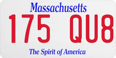 MA license plate 175QU8