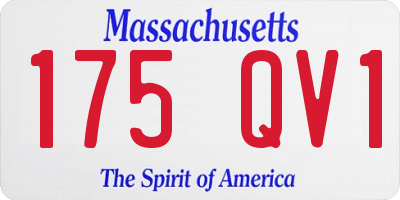 MA license plate 175QV1