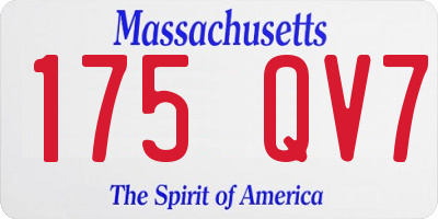 MA license plate 175QV7