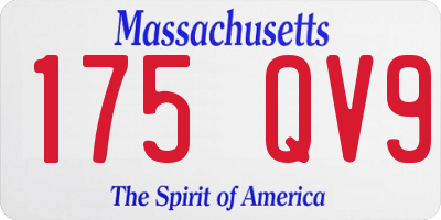 MA license plate 175QV9