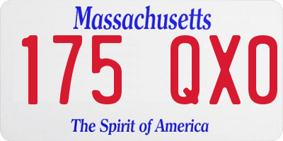 MA license plate 175QX0