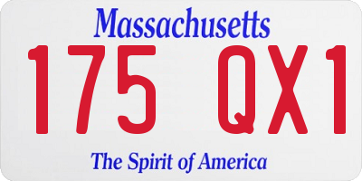 MA license plate 175QX1