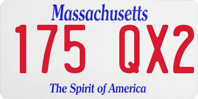 MA license plate 175QX2