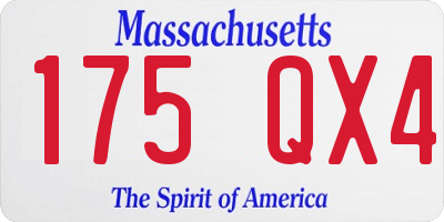 MA license plate 175QX4