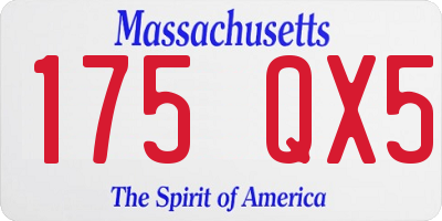 MA license plate 175QX5