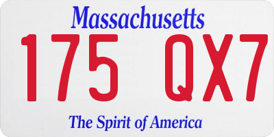 MA license plate 175QX7
