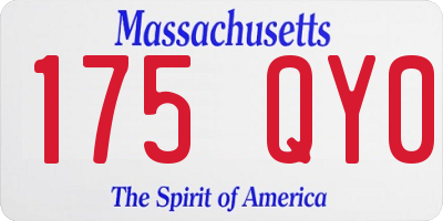 MA license plate 175QY0