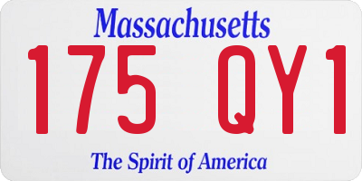 MA license plate 175QY1