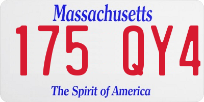 MA license plate 175QY4