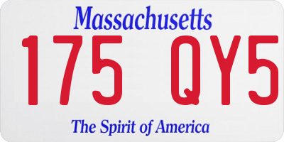 MA license plate 175QY5
