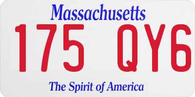 MA license plate 175QY6