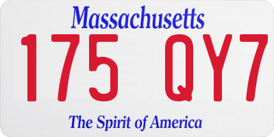 MA license plate 175QY7