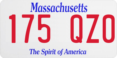 MA license plate 175QZ0