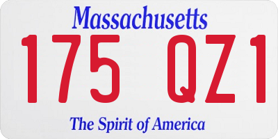 MA license plate 175QZ1
