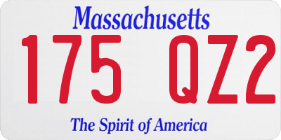 MA license plate 175QZ2