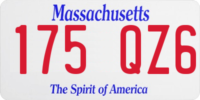 MA license plate 175QZ6