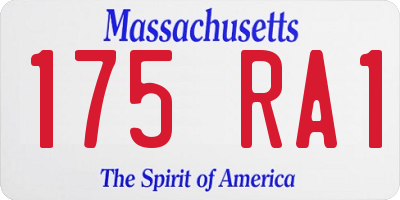 MA license plate 175RA1