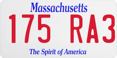 MA license plate 175RA3