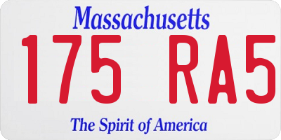 MA license plate 175RA5