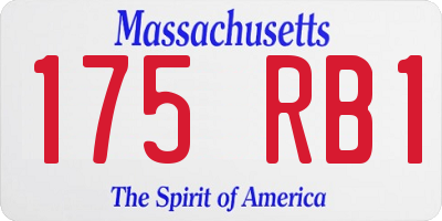 MA license plate 175RB1