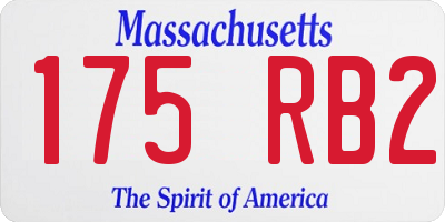 MA license plate 175RB2