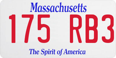 MA license plate 175RB3